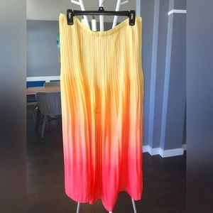 Pink and yellow flowy maxi skirt. Size XL. Versona brand